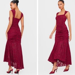 Elegant Burgundy Lace Dress